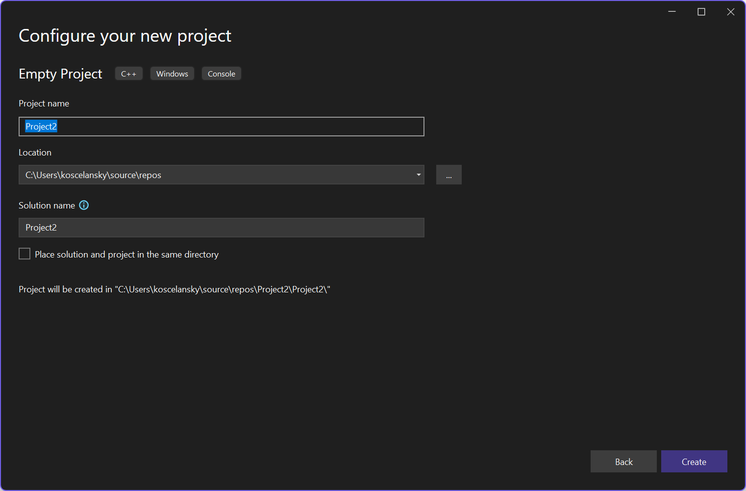 Create project